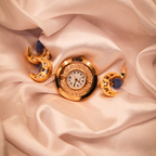 Azure Moon Golden Bracelet Watch