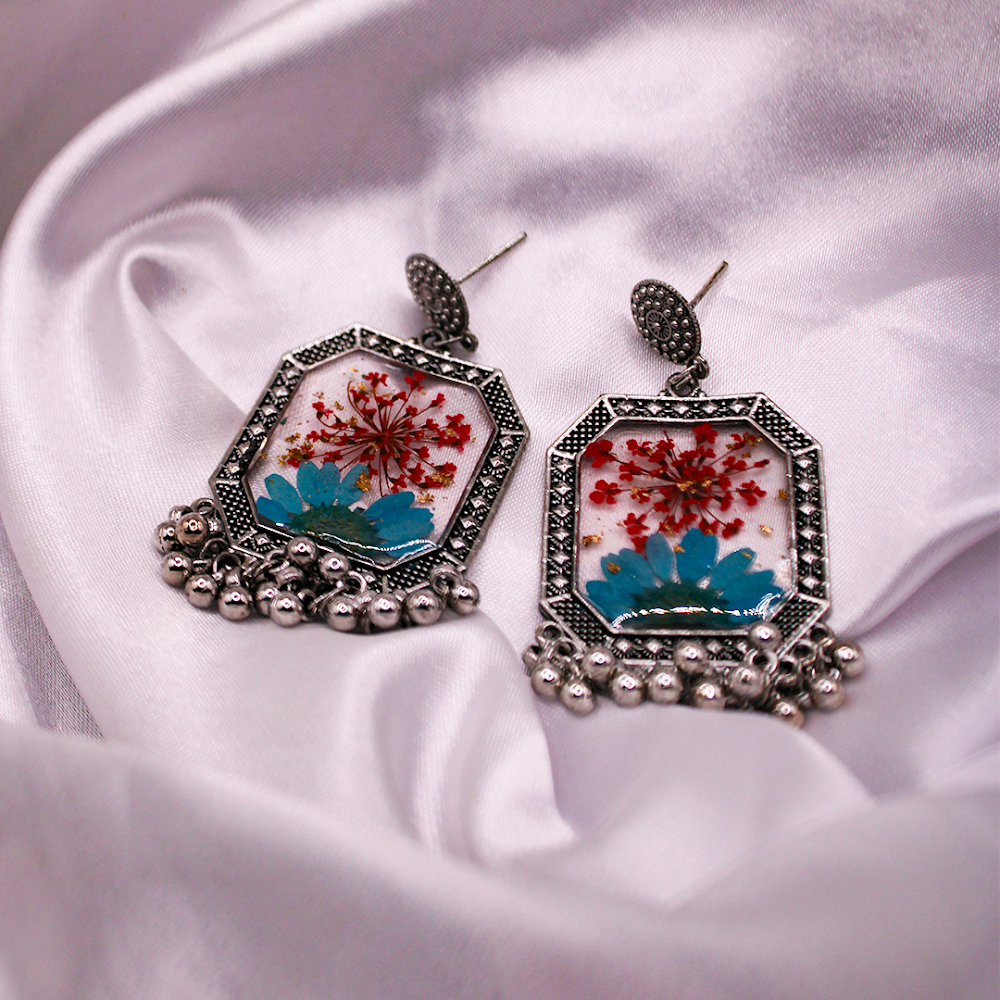 Fire & Ice Blossom Jhumka Earrings