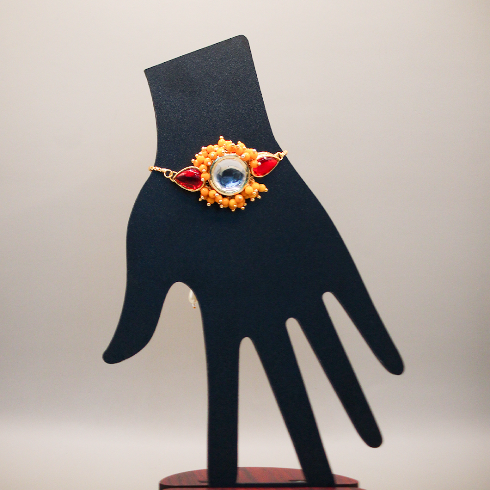 Kiran Marigold Fringe Kundan Bracelet