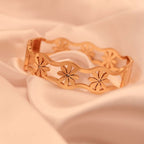 Floral Golden Cuff Bracelet