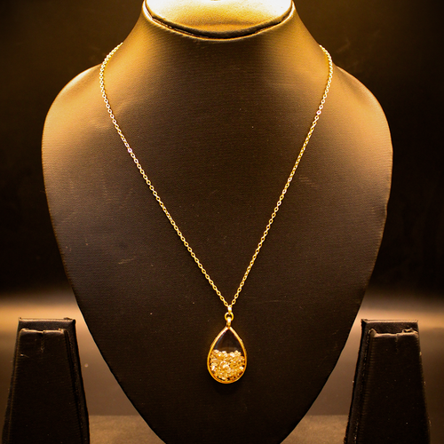 Resin Gold Flake Teardrop Pendant