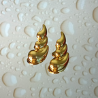 Stacked Golden Drops Statements Earrings