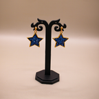 Twinkling Blue Star Dangle Earrings