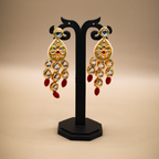 Royal Mint Cluster Kundan Drop Earrings