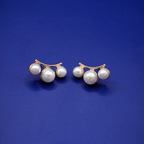 Ivory Cluster Polished Stud Earrings