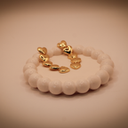 Stacked Golden Hearts Dangle Earrings