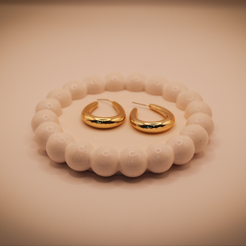 Chunky Golden Teardrop Statement Hoops
