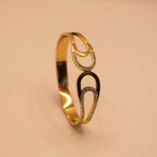 Pave Teardrop Golden Cuff Bracelet
