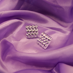 Mercury Weave Cushion Stud Earrings