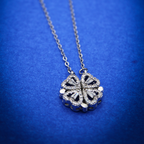Crystal Pave Four-Way Love Silver Pendant anti--tarnish