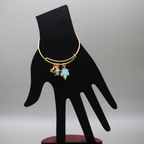 Azure Leaf Golden Charms Bracelet