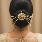 Grand Floral Kundan Center Hairchain
