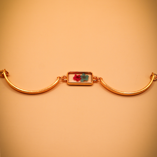 Pink Sapphire Duo Resin Cuff Bracelet