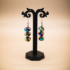 Wire Wrapped Multicolor Crystal Dangle Earrings