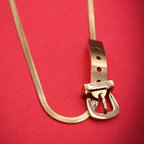 Sleek Serpent Golden Buckle Necklace anti-tarnish