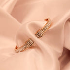 Crystal Glow Golden Cuff Bracelet