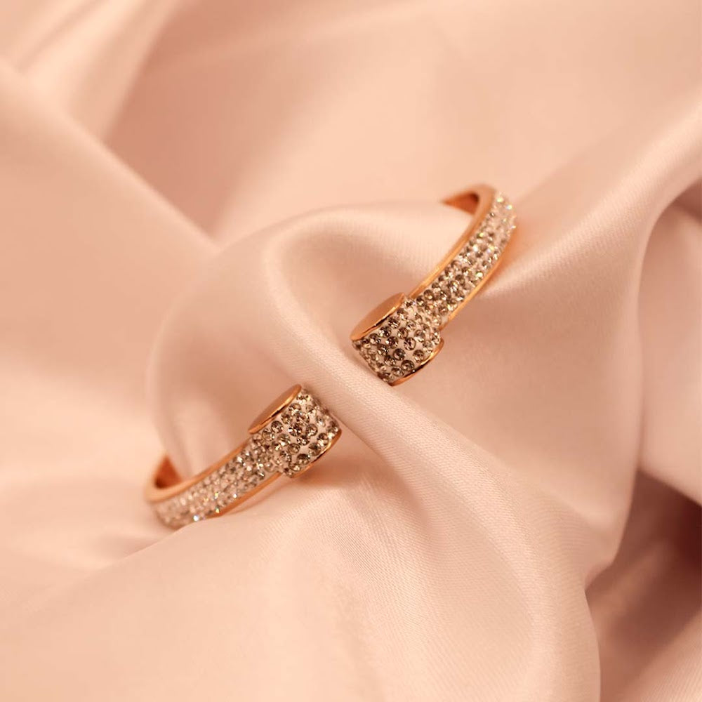 Crystal Glow Golden Cuff Bracelet
