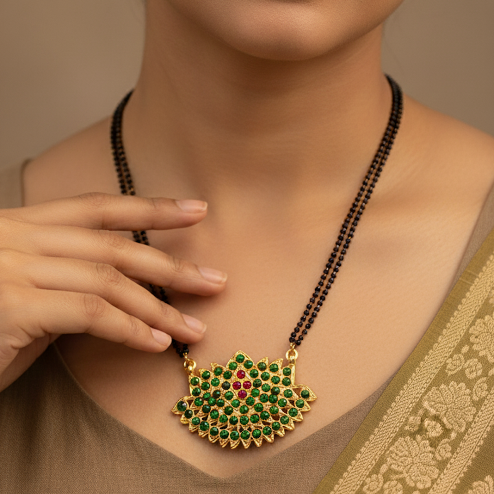 Heavy Meenakari Flower Mangalsutra
