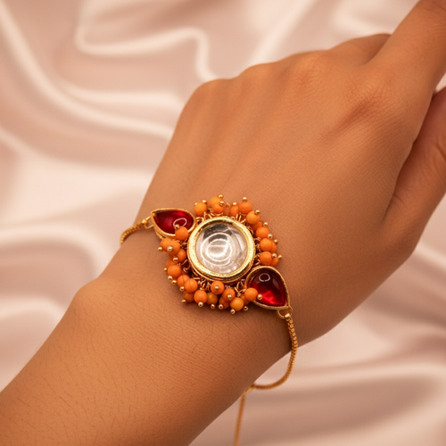 Kiran Marigold Fringe Kundan Bracelet