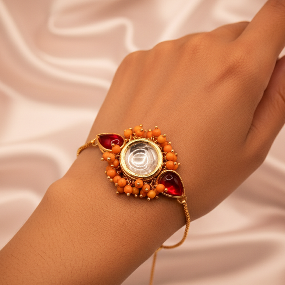 Kiran Marigold Fringe Kundan Bracelet