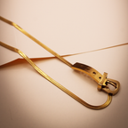Sleek Serpent Golden Buckle Necklace anti-tarnish