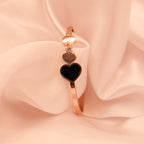 Black Heart Rose Gold Cuff Bracelet