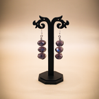 Wire Wrapped Indigo Crystal Dangle Earrings