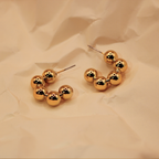 Orbital Golden Beads Hoop Earrings