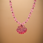 Pink Seashell Treasure Drop Necklace