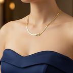 Sleek Serpent Golden Buckle Necklace anti-tarnish