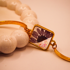 Lavender Bloom Arc Resin Cuff Bracelet
