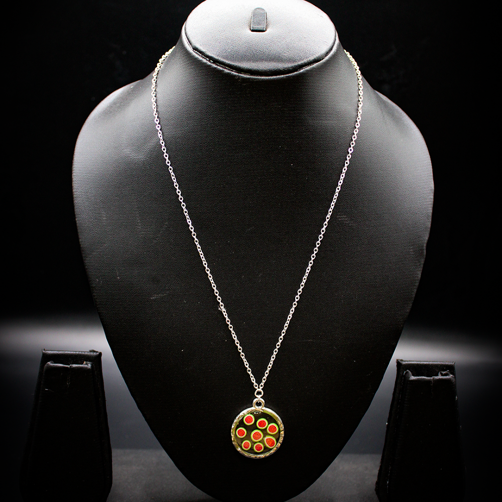 Resin Watermelon Slice Circular Pendant