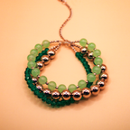 Mint Green Triple Strand Polished Bracelet