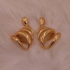 Golden Coil Drop Earrings