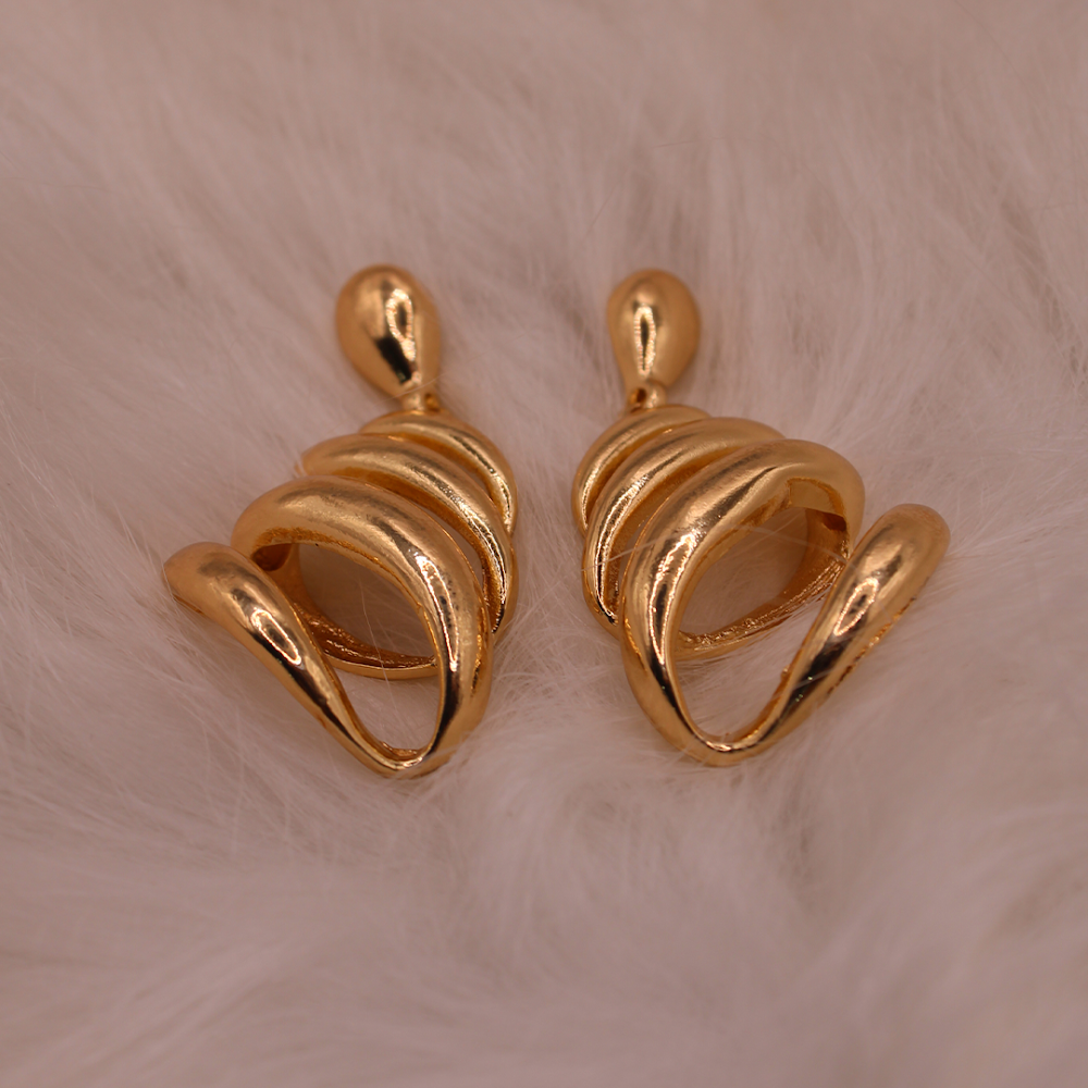 Golden Coil Drop Earrings