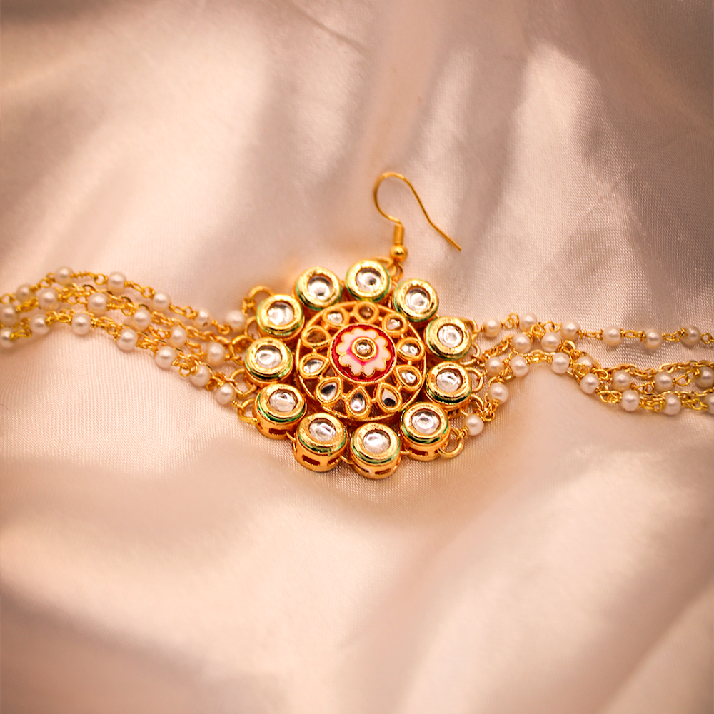 Grand Floral Kundan Center Hairchain