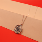 Encased Ocean Bloom Circular resin Pendant