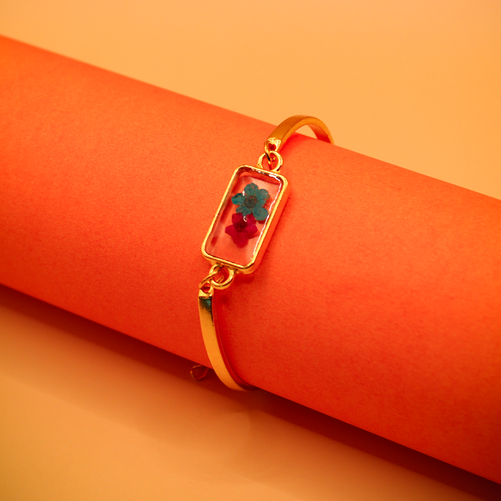 Pink Sapphire Duo Resin Cuff Bracelet
