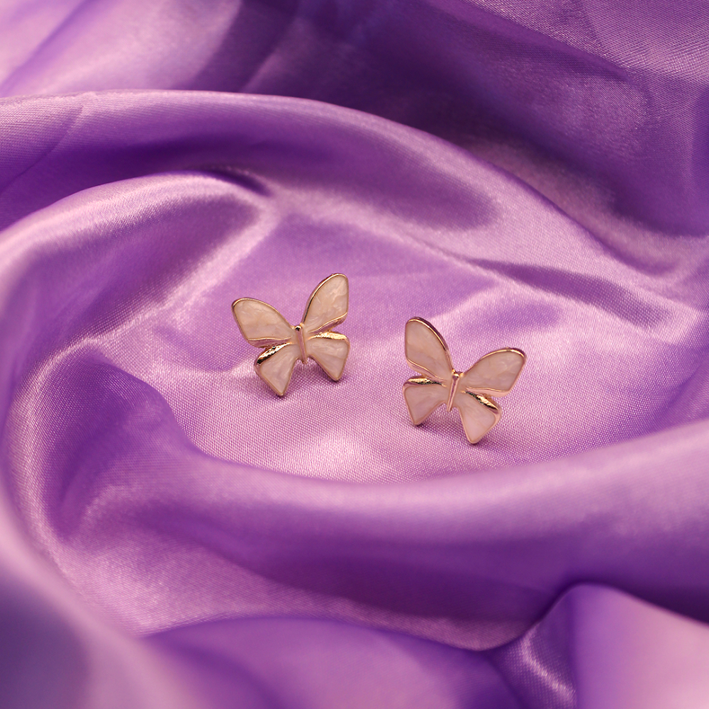 Moonbeam Butterfly Stud Earrings