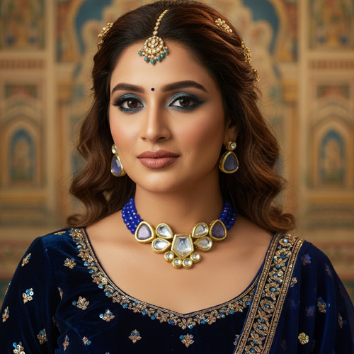 Peacock Plume Kundan Choker Set
