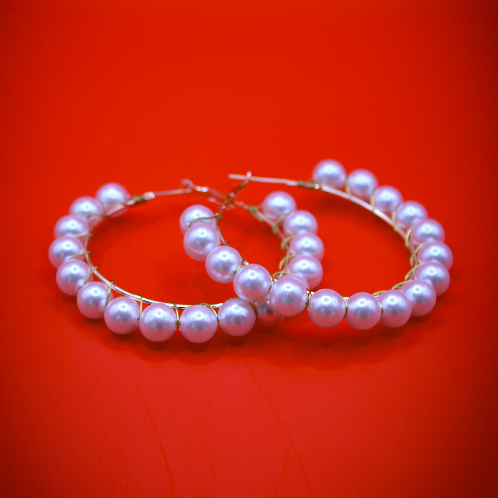 Classic Pearl Hoop Earrings