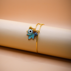 Azure Leaf Golden Charms Bracelet