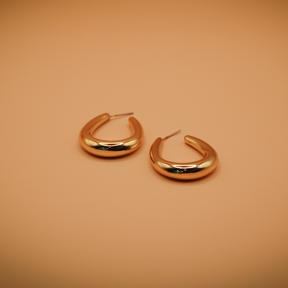 Chunky Golden Teardrop Statement Hoops