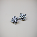 Mercury Weave Cushion Stud Earrings