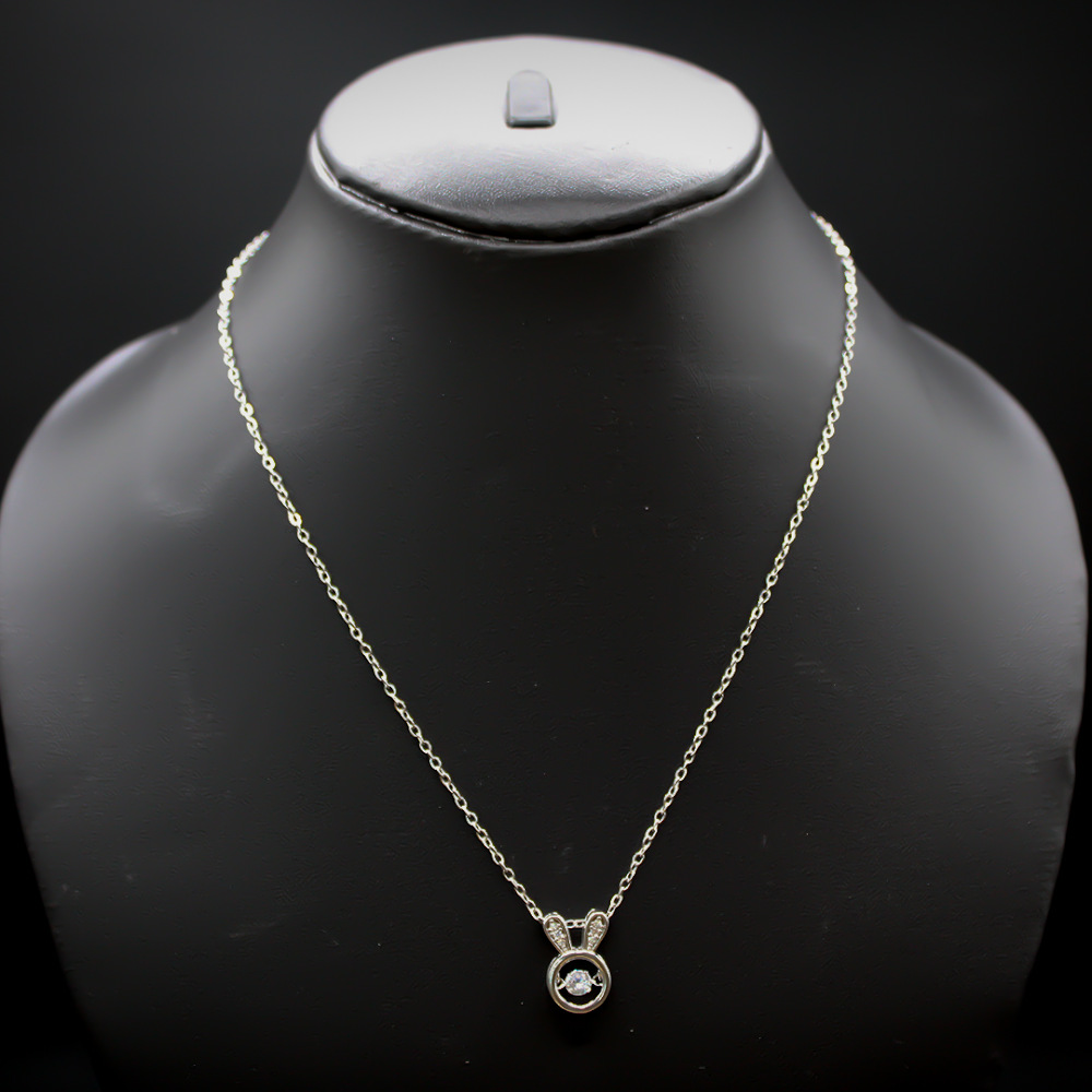 Silver Dust Moon Bunny Pendant anti-tarnish