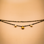 Golden-Black Heart Charm Mangalsutra Bracelet