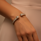 Crystal Glow Golden Cuff Bracelet