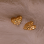Hammered Heart Stud Earrings