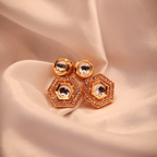 Minimal Kundan Hexa Dangle Earrings