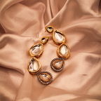 Tear Drop Kundan Dangle Earrings